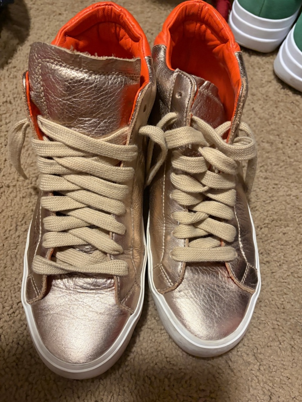 Tory Burch gold high tops size 10